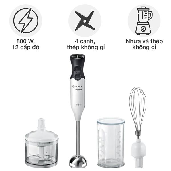 Đồ gia dụng Bosch MS6CA4150G Máy xay cầm tay ErgoMixx