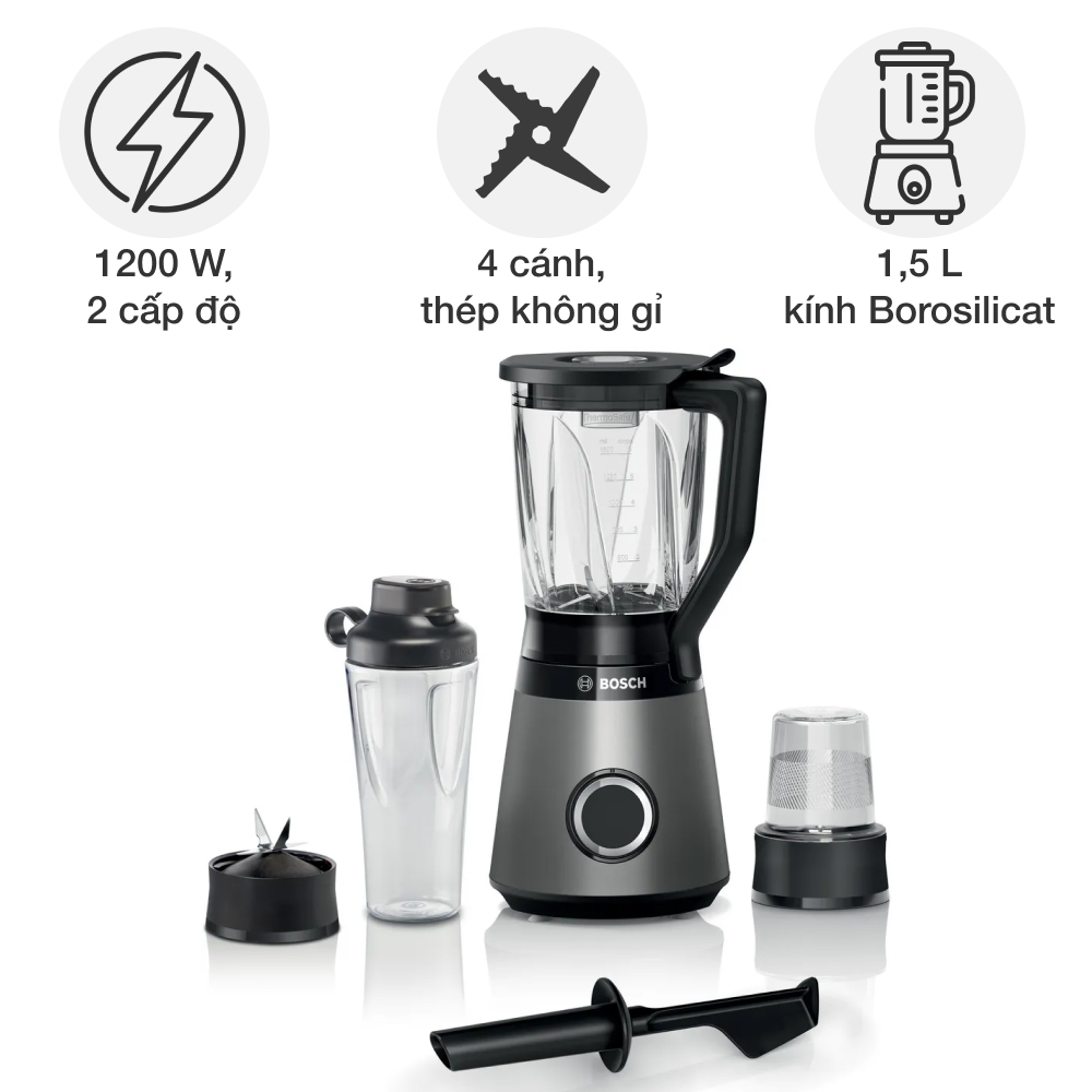 Máy xay sinh tố Bosch MMB6177S VitaPower Series 4