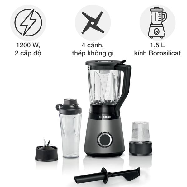 Đồ gia dụng Bosch MMB6177S Máy xay sinh tố VitaPower Series 4