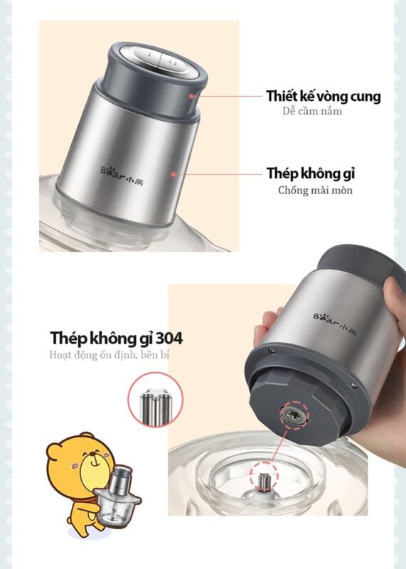 Máy xay thực phẩm đa năng Bear QSJ-B03Y7 – ảnh 6