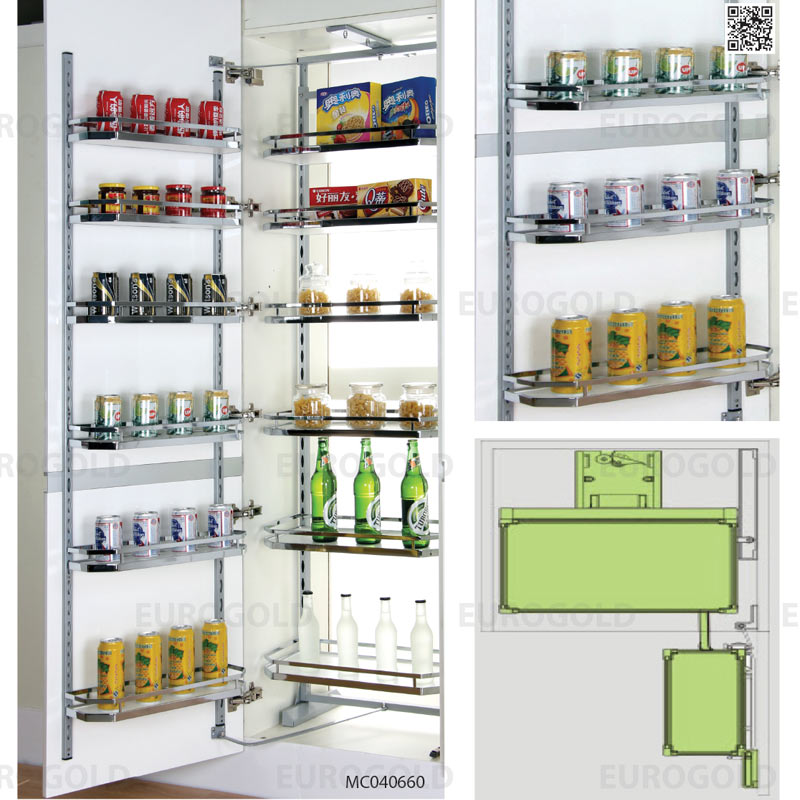 Tủ kho 4 tầng Eurogold MC040460 - Inox mạ crom, 60cm