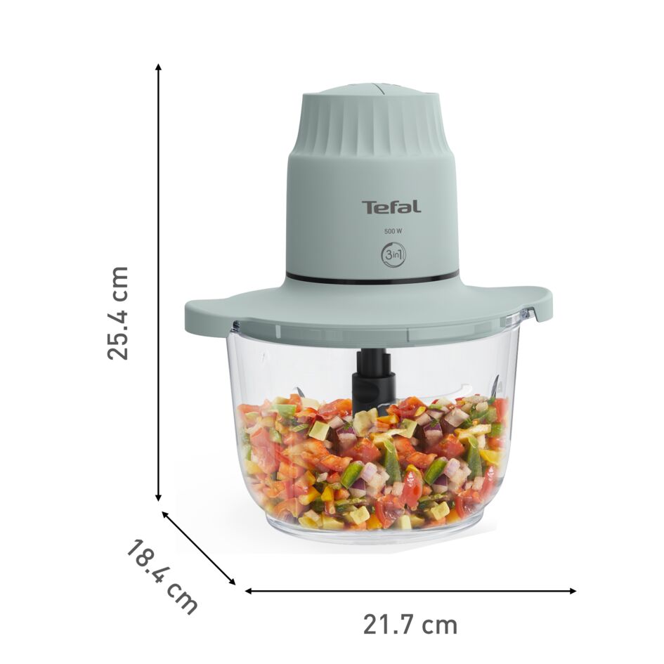 Máy xay thực phẩm Tefal Choppeo MB603166 - 500W, 2L, cối thủy tinh – ảnh 2