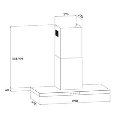 Máy hút mùi áp tường dạng chữ T Malloca MH9045TS ảnh 2