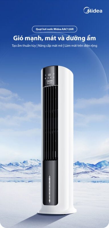 Quạt tháp Midea AAC12AR quạt tháp, quạt hơi nước – ảnh 7