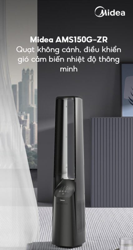 Quạt không cánh Midea AMS150G-ZR quạt không cánh, điều khiển gió cảm biến nhiệt độ – ảnh 7