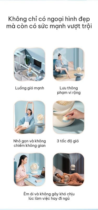 Quạt Midea GAF18AD quạt mini để bàn – ảnh 8
