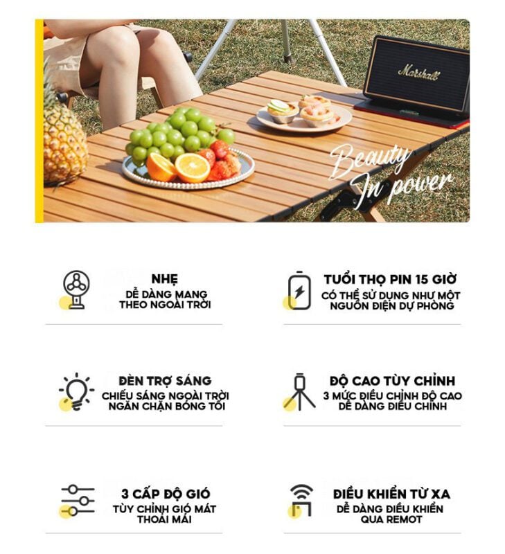 Quạt Midea GDG20LY quạt tích điện cắm trại ngoài trời – ảnh 8