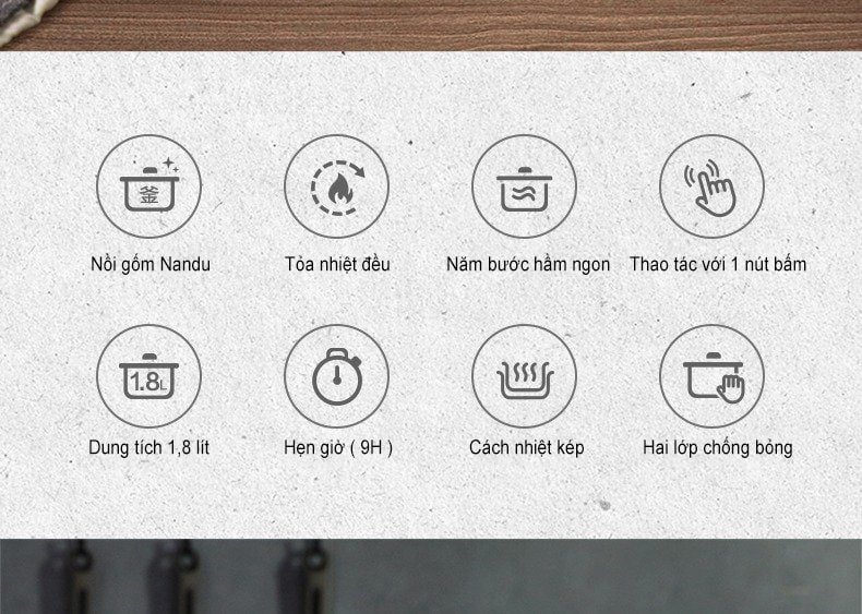 Nồi nấu chậm, nồi hầm Midea MD-DG18Easy201 – ảnh 8