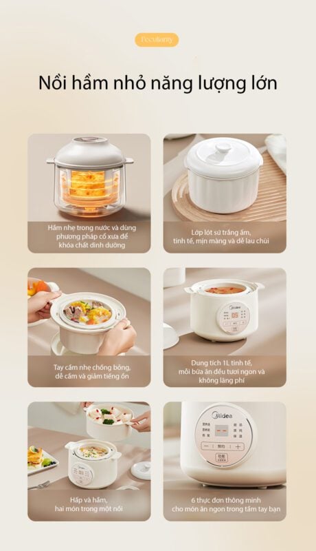 Nồi nấu chậm Midea MD-DZE1068 – ảnh 8