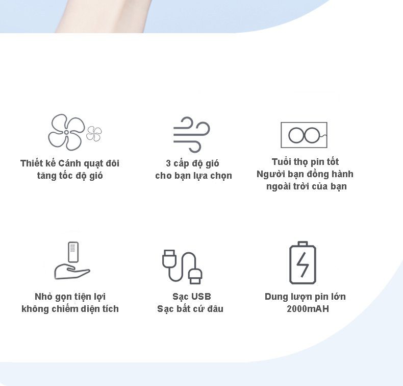 Quạt Midea TDG05SY quạt tích điện cầm tay – ảnh 8