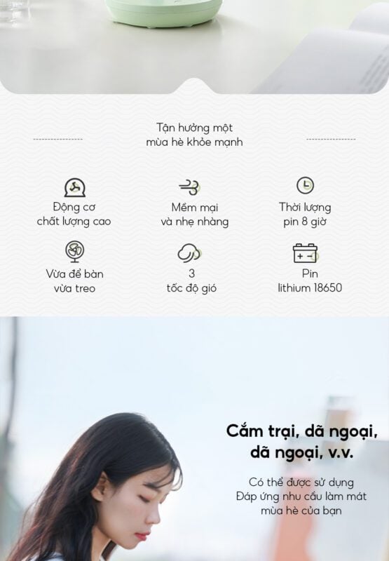 Quạt Midea TDG12B quạt tích điện để bàn – ảnh 8