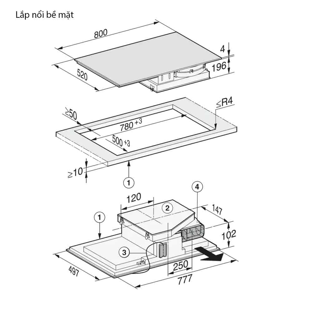Bếp Từ Kết Hợp Hút Mùi Miele KMDA 7476 FL – ảnh 7