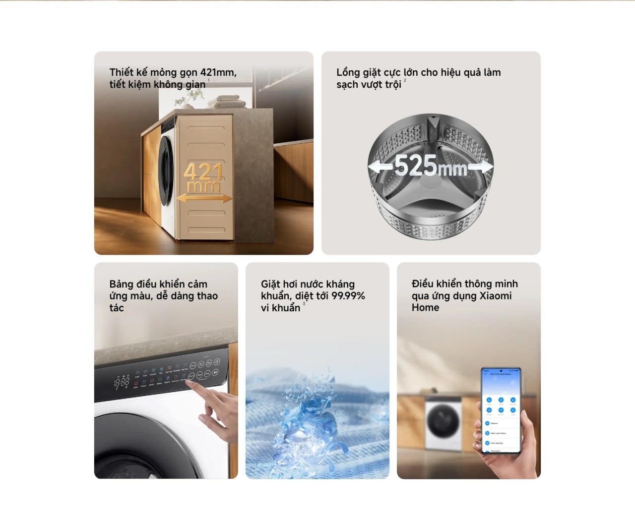Máy giặt Xiaomi Mijia Front Load Washer WM080MJA07HK – ảnh 8