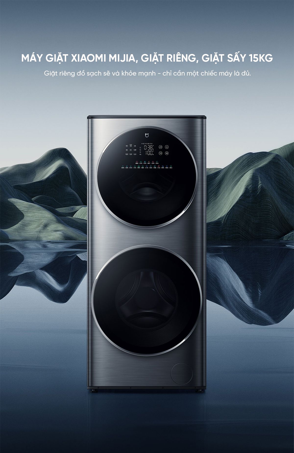 Máy giặt sấy Xiaomi Mijia MJ206, 2 tầng, giặt 15kg và sấy 7kg – ảnh 2