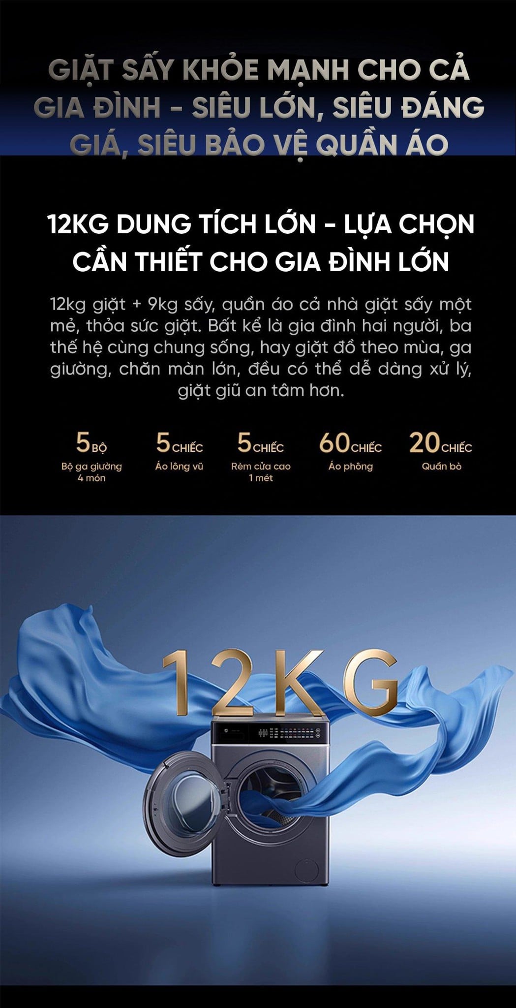 Máy giặt sấy Xiaomi Mijia MJ303, Giặt 12kg, Sấy 9kg – ảnh 4