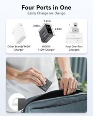 Củ Sạc Mokin PD 140W (3C1A) Kèm Cáp C-C 140W (GP140B) ảnh 4