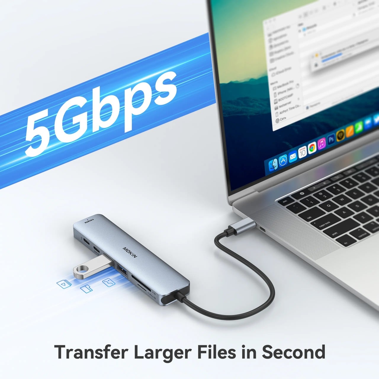 Hub chuyển đổi Mokin USB-C 7-in-1 Xám (MOUC0119) Hub Đa Năng Hỗ Trợ – ảnh 4