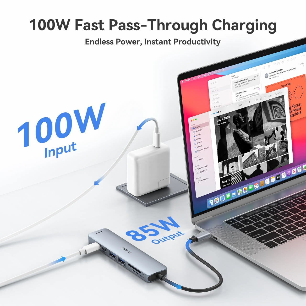 Hub chuyển đổi Mokin USB-C 7-in-1 Xám (MOUC0119) Hub Đa Năng Hỗ Trợ – ảnh 5