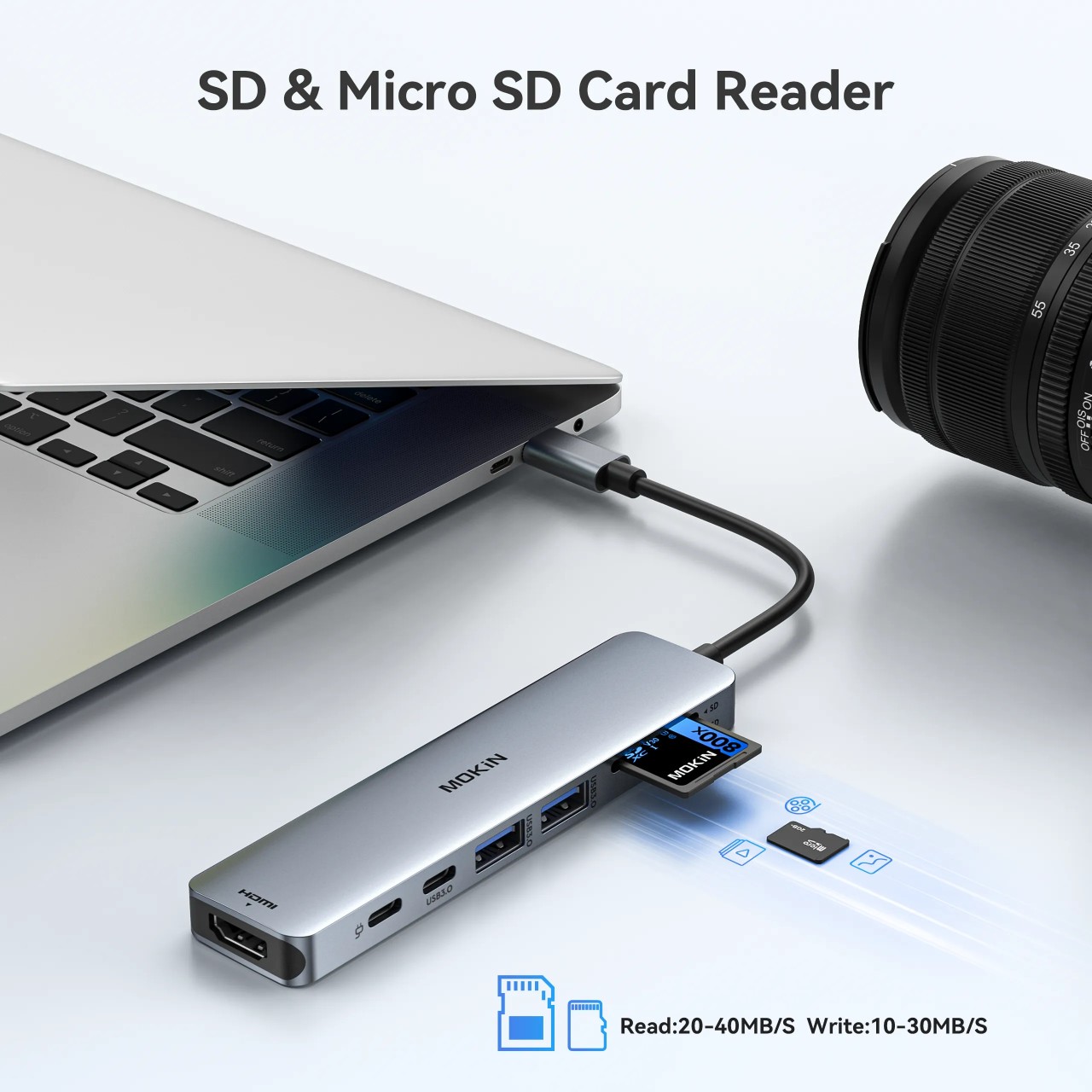 Hub chuyển đổi Mokin USB-C 7-in-1 Xám (MOUC0119) Hub Đa Năng Hỗ Trợ – ảnh 6