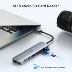 Hub chuyển đổi Mokin USB-C 7-in-1 Xám (MOUC0119) Hub Đa Năng Hỗ Trợ ảnh 6