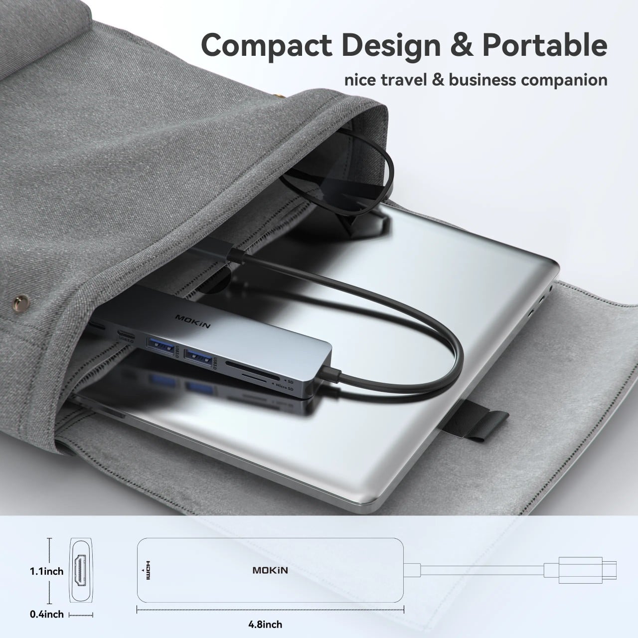 Hub chuyển đổi Mokin USB-C 7-in-1 Xám (MOUC0119) Hub Đa Năng Hỗ Trợ – ảnh 7