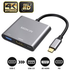 Hub chuyển đổi Mokin USB-C 3-in-1 Xám (MOUC1901) ảnh 2
