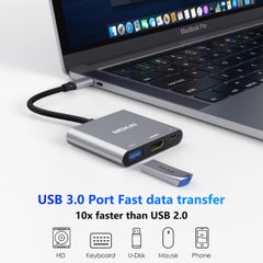 Hub chuyển đổi Mokin USB-C 3-in-1 Xám (MOUC1901) ảnh 6