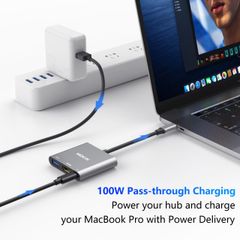 Hub chuyển đổi Mokin USB-C 3-in-1 Xám (MOUC1901) ảnh 7