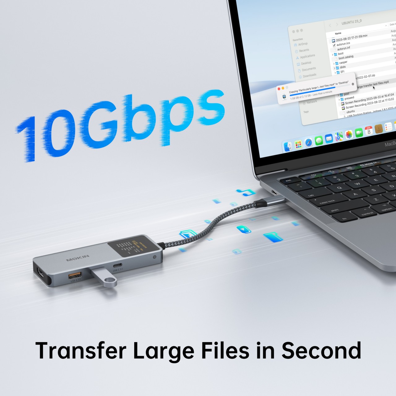 Hub chuyển đổi Mokin MOUC6602 USB-C 6-in-1 Màn Hình Hiển Thị – ảnh 5