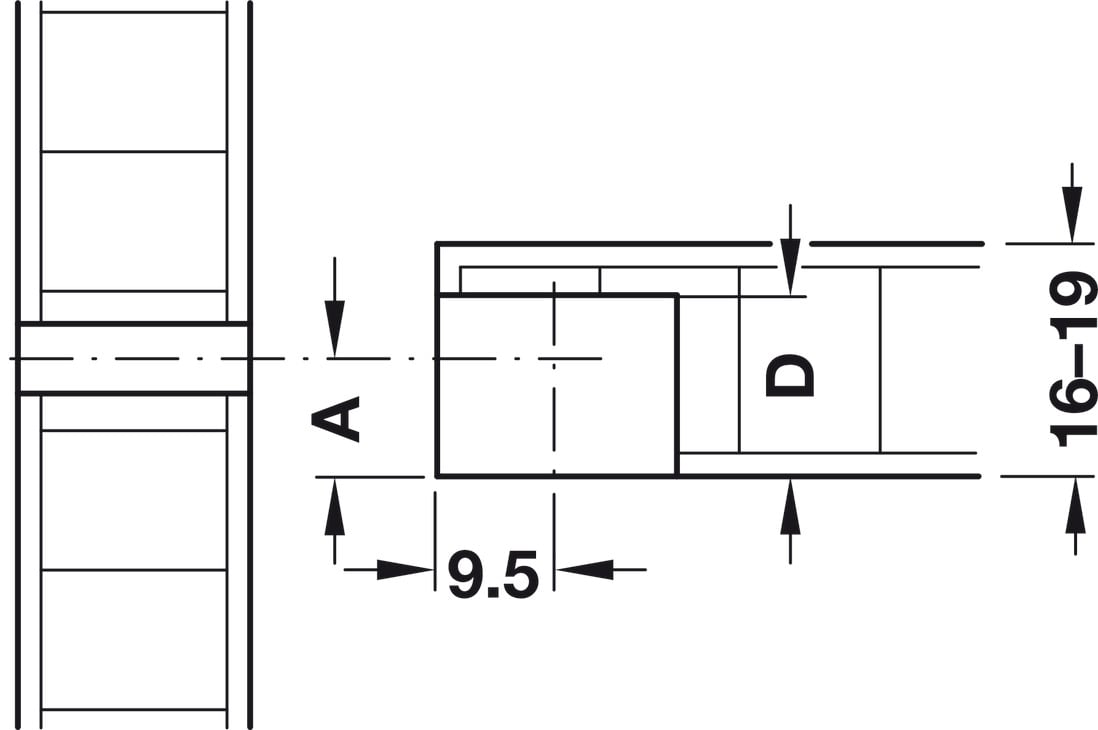 Thân O6LK =KL Hafele 263.21.826 - Lưu ý lắp đặt phụ kiện liên kết Thân O6LK =KL Hafele 263.21.826 - Lưu ý lắp đặt phụ kiện liên kết
