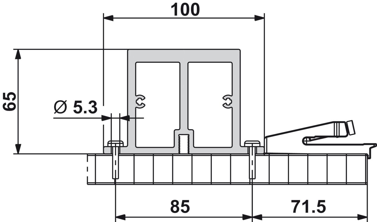Fol.Concepta adjust.prof.alu.silv.2600mm Hafele 408.30.970 Fol.Concepta adjust.prof.alu.silv.2600mm Hafele 408.30.970
