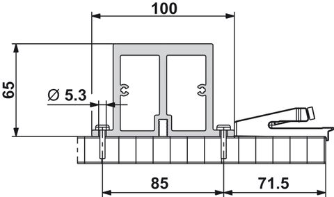 Fol.Concepta adjust.prof.alu.silv.2600mm Hafele 408.30.970