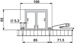 Fol.Concepta adjust.prof.alu.silv.2600mm Hafele 408.30.970