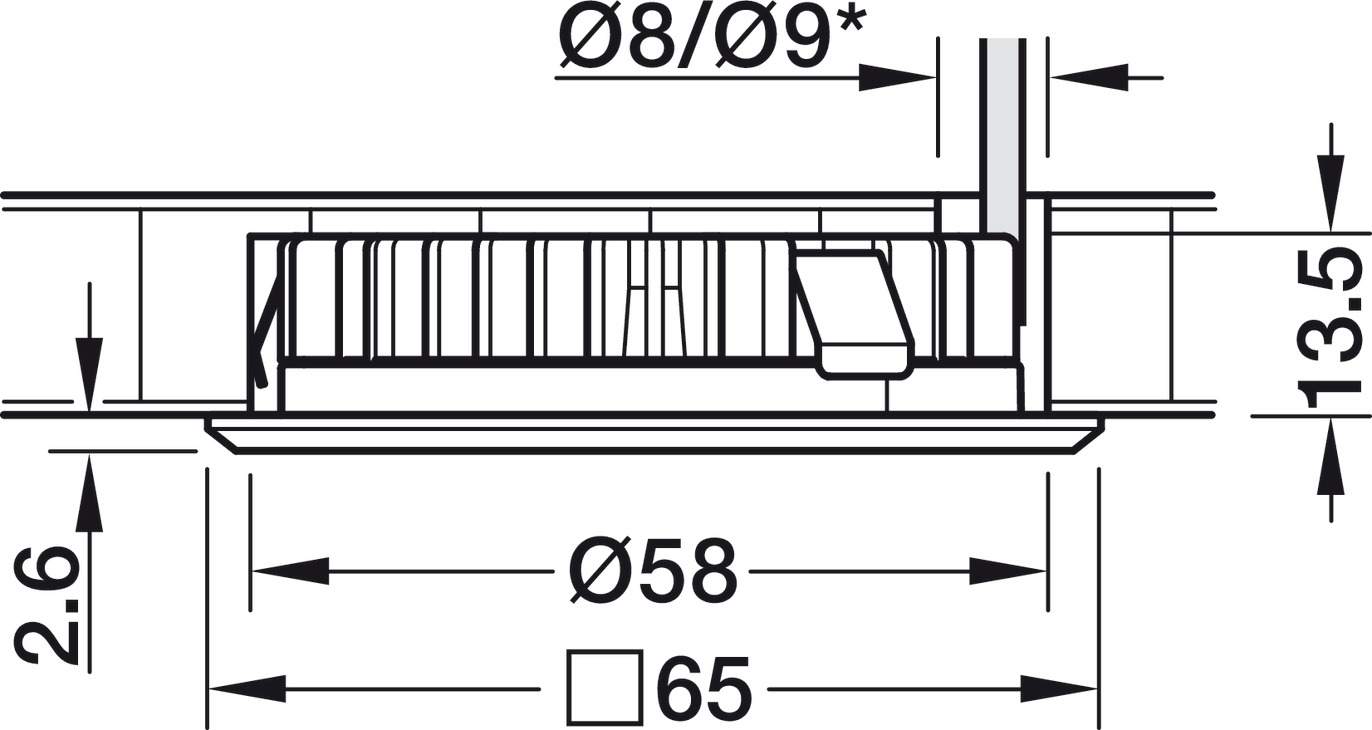 Nắp che đèn lắp âm tròn/nhựa/ststc/d=65 Hafele 833.72.382 – ảnh 6