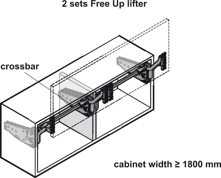 Bộ Tay Nâng Free Up P1us Trắng Hafele 493.05.790 – ảnh 6