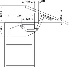 Bộ Tay Nâng Free Swing S2sw Hafele 493.05.760 ảnh 3