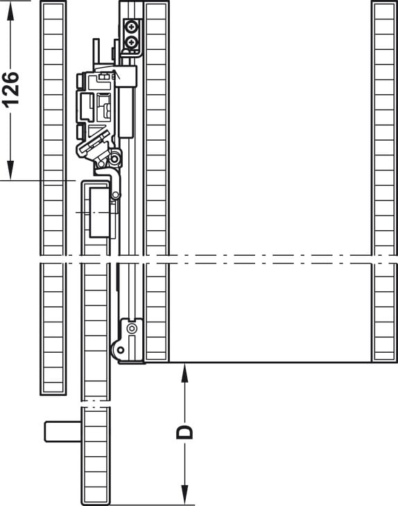 Bộ phụ kiện F-Park72 50A 2200-2700/560mm Hafele 408.45.026 - Chọn bộ phụ kiện F-Park72 50A 2200-2700/560mm Häfele 408.45.026 theo kích thước và tải trọng