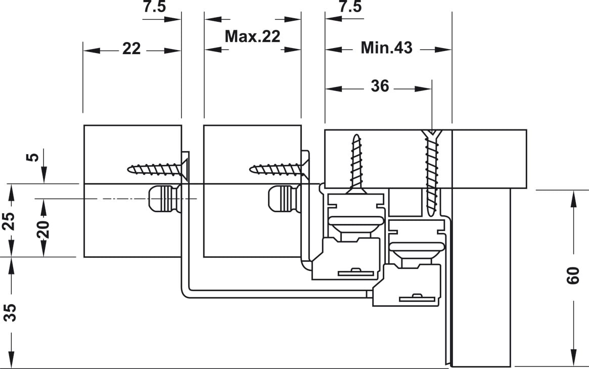 Phụ Kiện Cửa Trượt Tủ Slido Space Air 80VF Hafele 406.78.027 - Hướng dẫn lắp đặt phụ kiện cửa trượt tủ Slido Space Air 80VF Hafele 406.78.027