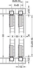 Phụ Kiện Cửa Trượt Tủ Slido F-Line18 50A Hafele 401.30.016