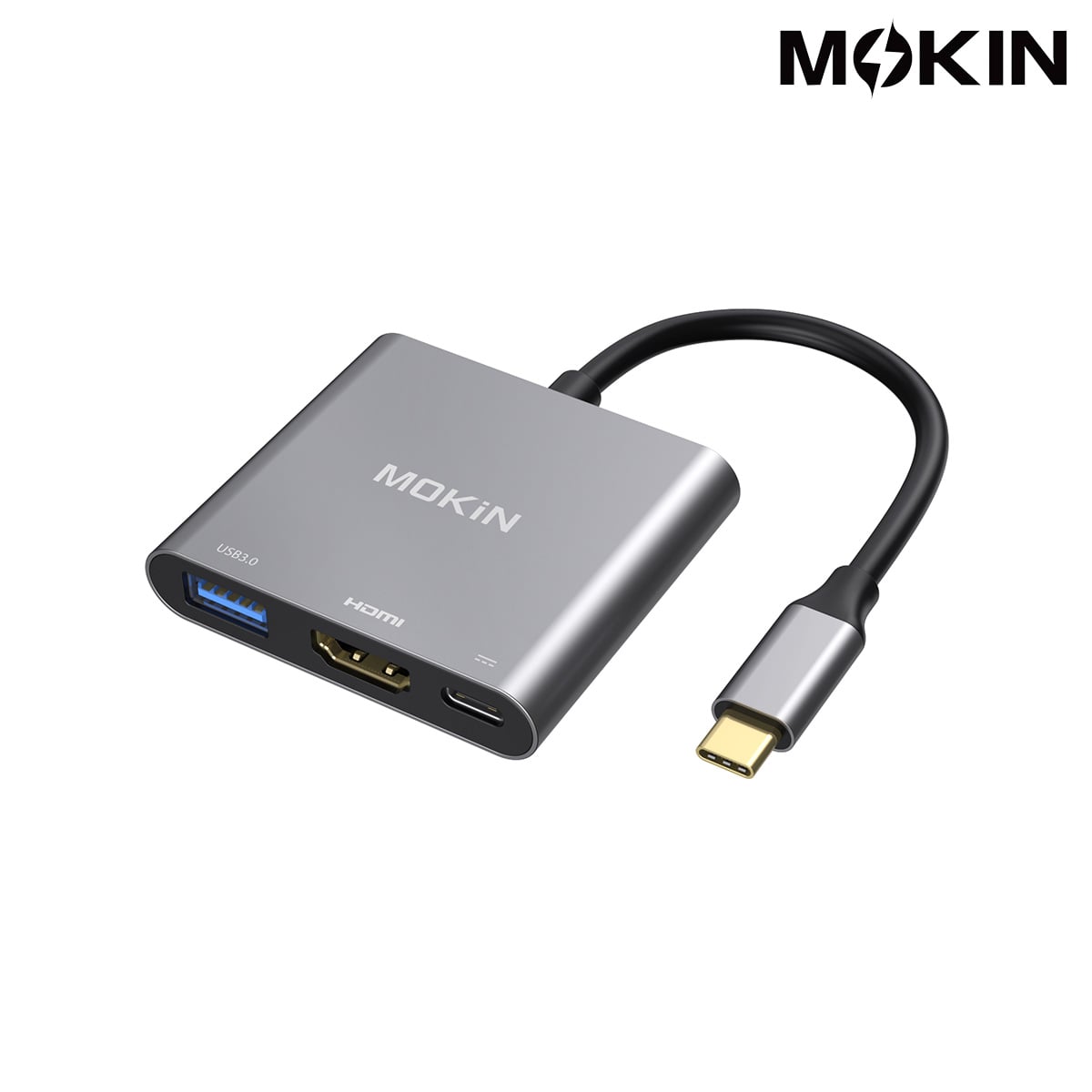 Hub chuyển đổi Mokin USB-C 3-in-1 Xám (MOUC1901)