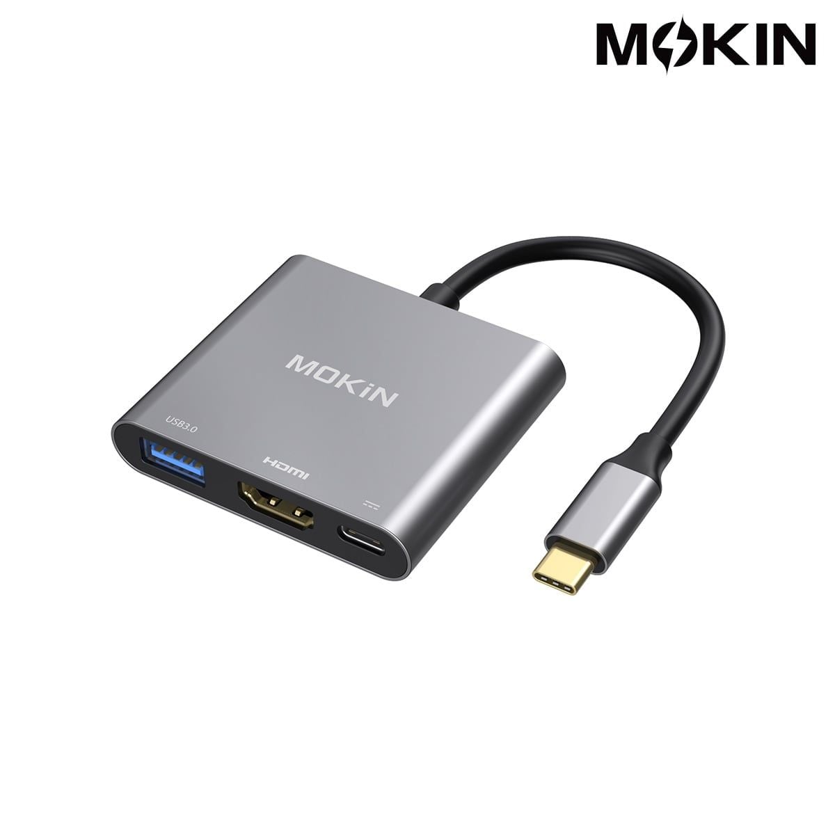 Hub chuyển đổi Mokin USB-C 3-in-1 Xám (MOUC1901)
