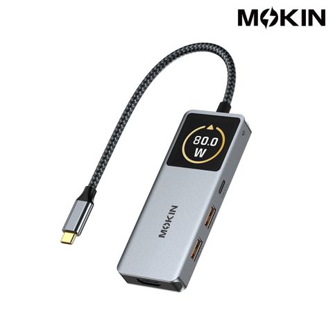 Hub chuyển đổi Mokin MOUC6602 USB-C 6-in-1 Màn Hình Hiển Thị