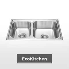 Chậu rửa chén 2 hố inox 304 kích thước 76cm Malloca MS2076EP ảnh 3
