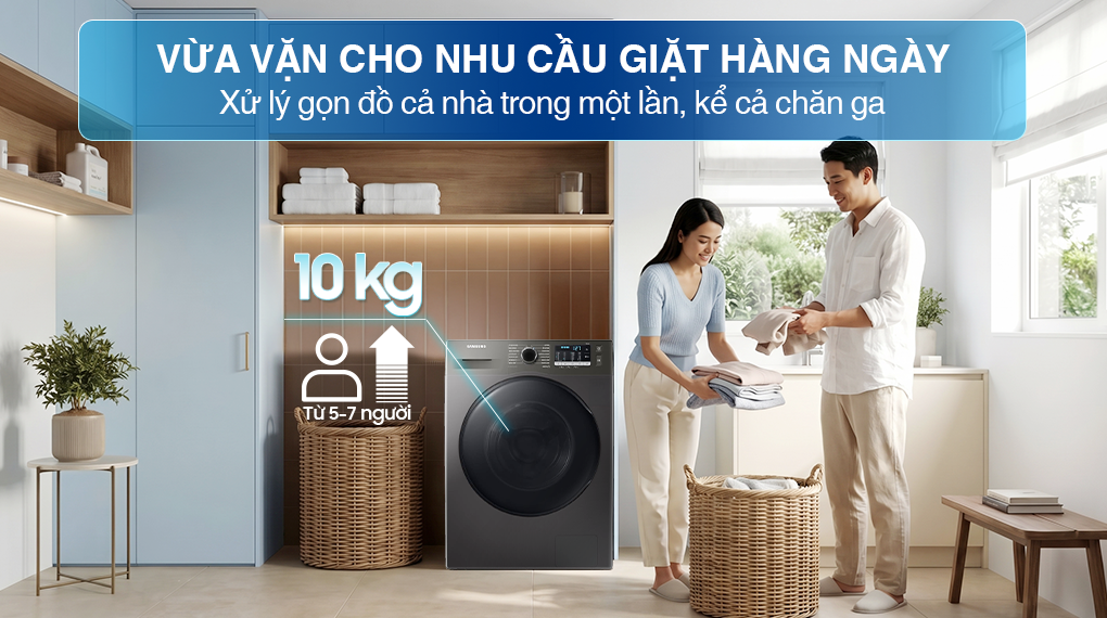 Máy giặt sấy Samsung Ecobubble Inverter giặt 10 kg - sấy 6 kg WD10HG4U04BBSV – ảnh 2