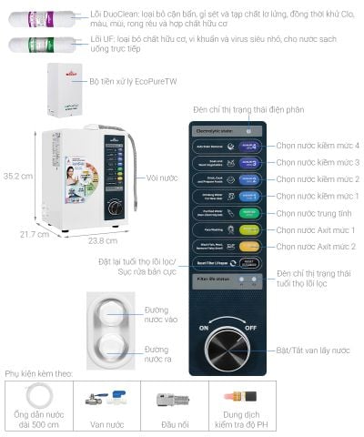 Máy lọc nước điện giải ion kiềm ROBOT IonStar 9X 9 tấm điện cực