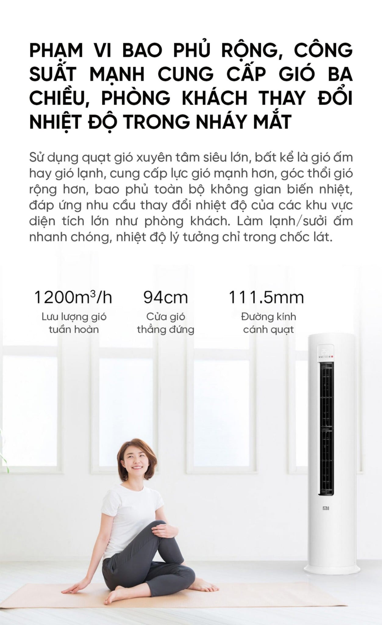 Điều Hoà Cây Xiaomi Mija KFR-72LW/N1A1 3HP 2 chiều – ảnh 6