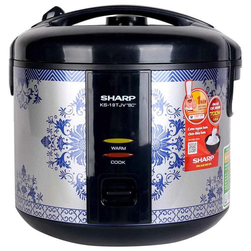 Nồi cơm điện dòng chống dính tăng cường xửng hấp Sharp 1.8 lít KS-19TJV-BC
