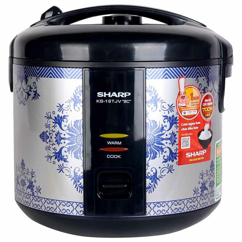 Nồi cơm điện dòng chống dính tăng cường xửng hấp Sharp 1.8 lít KS-19TJV-BC
