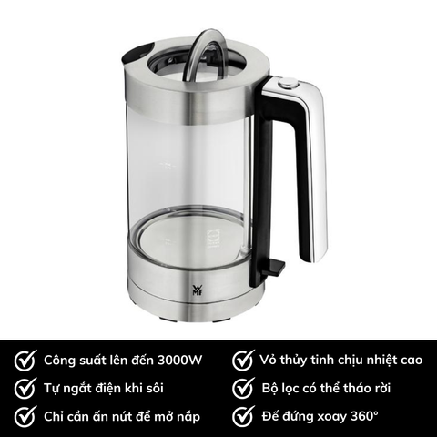 Ấm Siêu Tốc WMF Lono Glass Waserkocher 1.7L 04 1315 0011