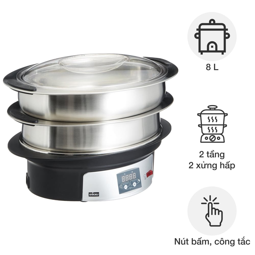 Nồi hấp điện Stockli 8 lít 0102.02